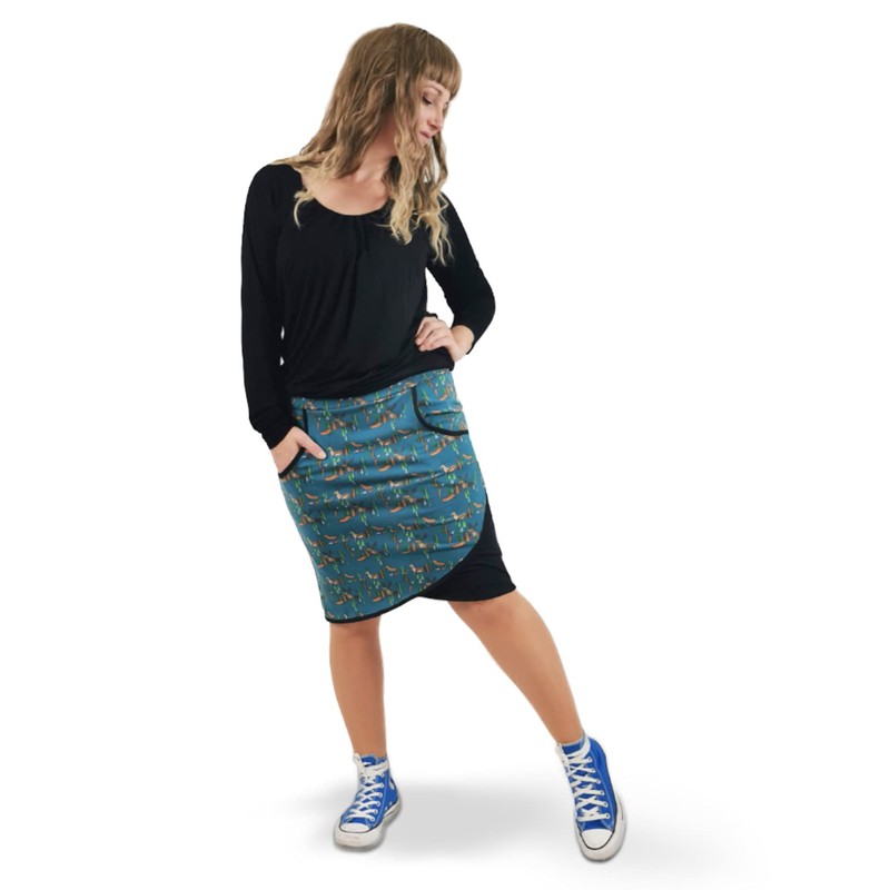 JULENDO Sewing Pattern Jersey Skirt in Wrap Look Pia Size