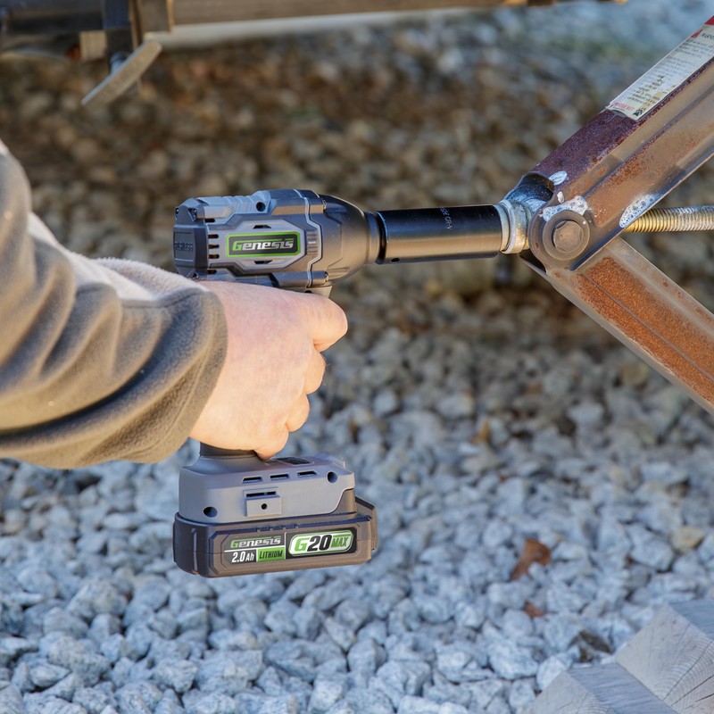 Genesis G20MAX 20V Brushless 3-Speed 1/2" Impact Wrench with Battery,
