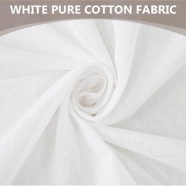 100 Pcs10x10 Inches Cotton Fabric Squares Precut Quilting Fabric Bundles White Cotton Fabrics Squares for DIY Beginners Sewing Craft(White)