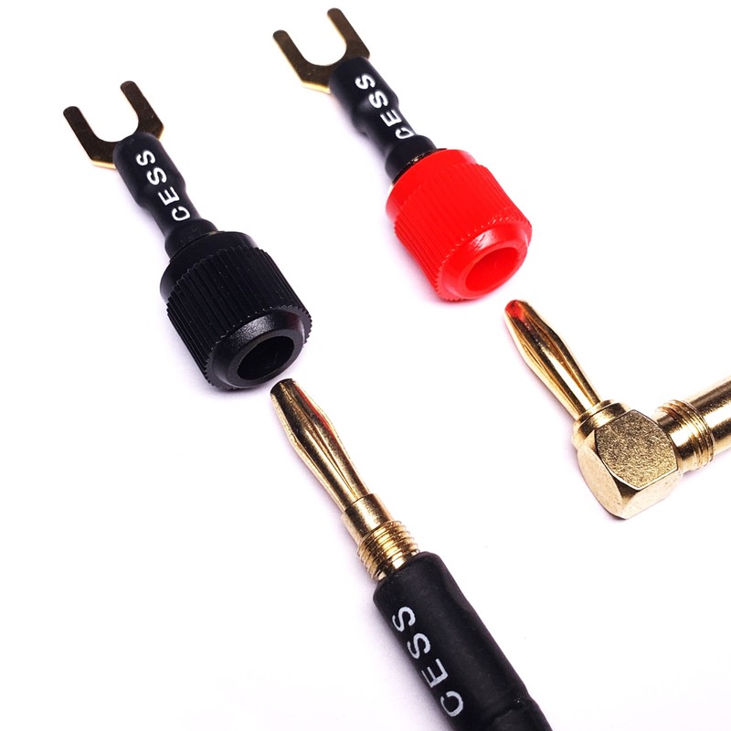 CESS-125S Spades Fork Plug to Twist Binding Post/Banana Female Jack
