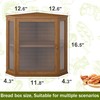 BMOSU Corner Bread Box for Kitchen Countertop Double Layer Bamboo