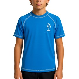 iXtreme Little Boys' Palm Tree Rash Guard, Royal, 7
