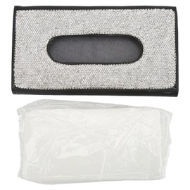 Rhinestone Sun Visor Tissue Box Bling Napkin Storage Holder Universal Car Interior Accessory