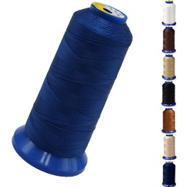 Bonded Nylon Thread for Sewing-Heavy Duty Nylon Thread for Leather, Jeans and Weaving; Upholstery Thread Hair Thread; Outdoor Thread #69 T70 Size 210D/3 1400 Yards（Royal Blue）