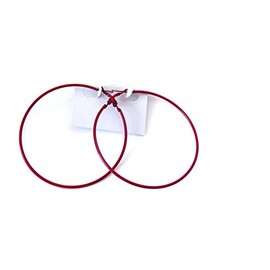 Dark Red Hoop Earrings Thin Hoop Earrings Red Hoops 2.75 Inch Hoop Earrings