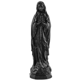 TUMBEELLUWA Carved Virgin Mary Crystal Figurine Reiki Healing Mother of God Stone Praying Peace Statue for Protection Inspiration Ornament, Black Obsidian
