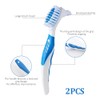Denture Brushes Set of 2 with Double Bristle Head, Denture