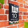 Custom Signs Solar Illuminated Modern Anthracite House Number Sign 24cm