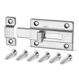 Door Lock Latch, Barrel Bolt Door Lock, Door Bolt Barrel Sliding Latch Lock for Bathroom, Toilet, Window, Furniture Pet Gate, 3.2 Inch