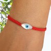 MYSTIC JEWELS By Dalia Red Macrome Thread Bracelet with Mother