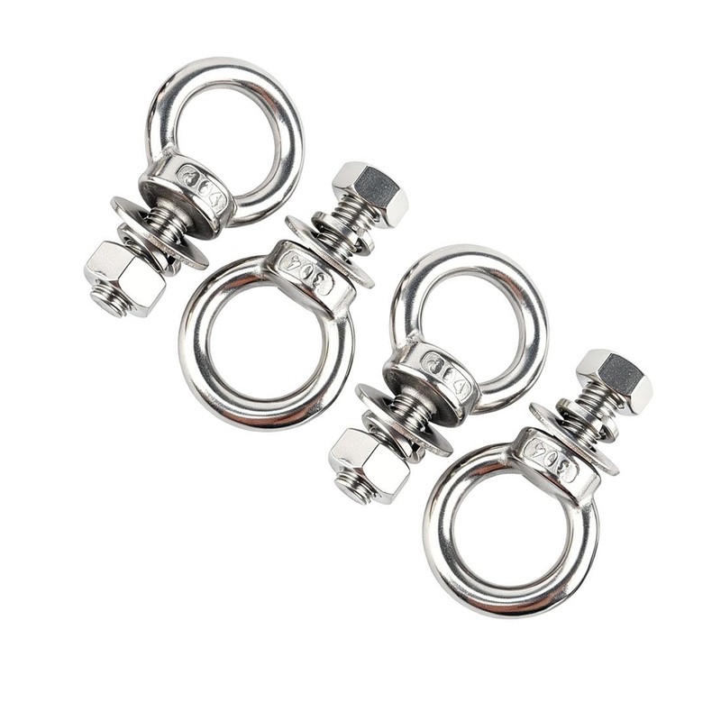 VAMUOEFL M6 Stainless Steel Eye Bolts with Nuts 4 Pack,