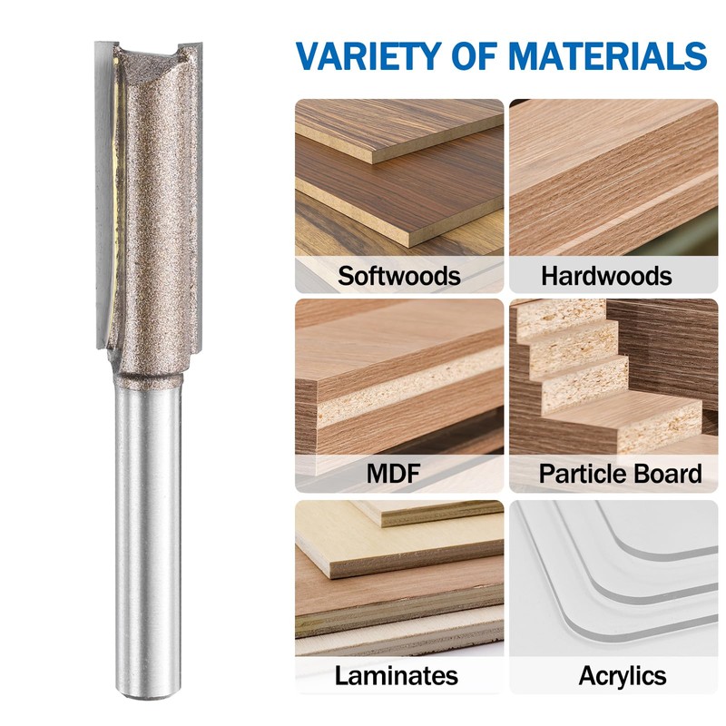 HARFINGTON Straight Router Bit 1/4 Inch Shank 25/64" Cutting Dia,