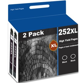 Couleuris Remanufactured 252XL Ink Cartridge Replacement for 252 XL T252XL T252 Black for Workforce WF-7110 WF-7720 WF-7710 WF-3620 WF-3640 Printer (2 Black)