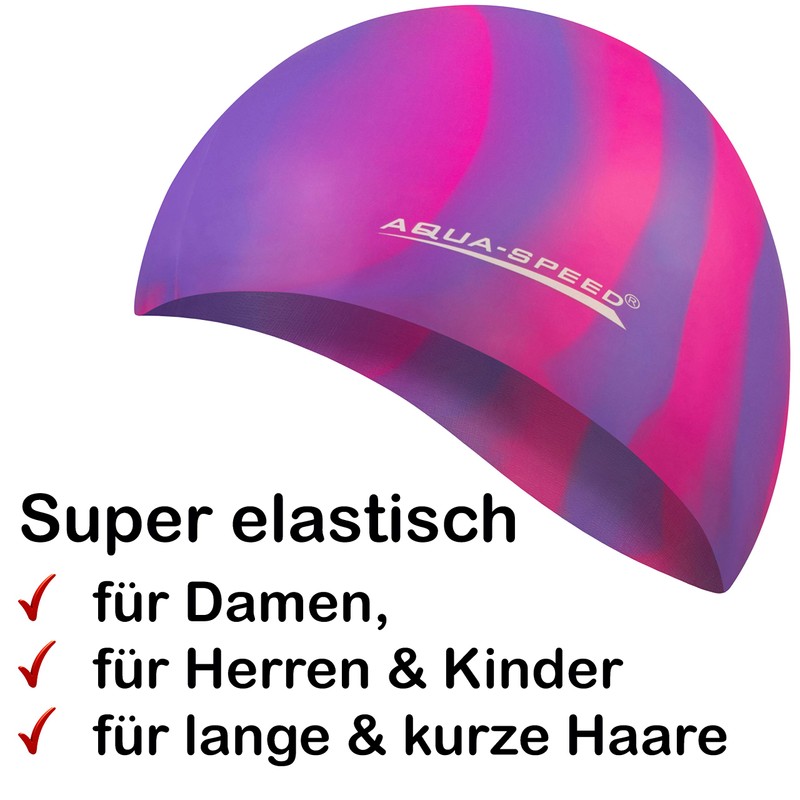 Aqua Speed Swimming Cap for Men, Bathing Cap Multi-Coloured with