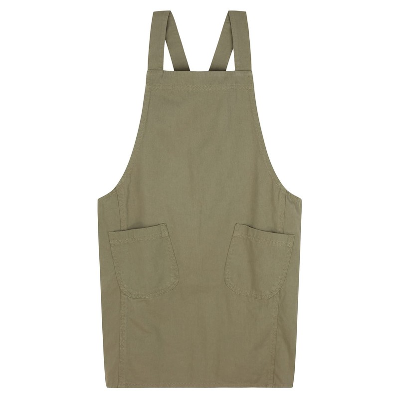 Denim Cotton Canvas Cross Back Aprons Solid Color Shop Kitchen