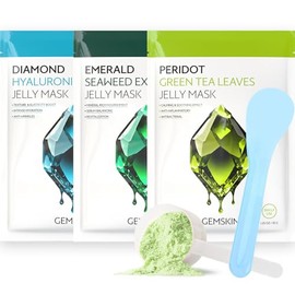 GEMSKIN Jelly Mask set of 3 Combo Pack Peridot + Emerald + Diamond