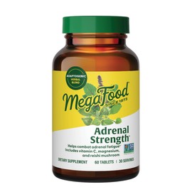 MegaFood MegaFood Adrenal Strength - Sensoril Ashwagandha, Vitamin C, Fermented Magnesium Glycinate, Rhodiola Rosea, Reishi Mushroom & Food Blend - Supports a Normal Stress Response - 60 Tabs (30 Servings)