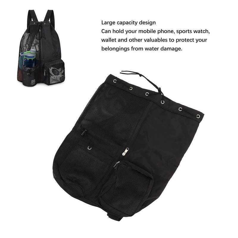 Mesh Beach Backpack Adjustable Shoulder Strap Lightweight Breathable Mesh and