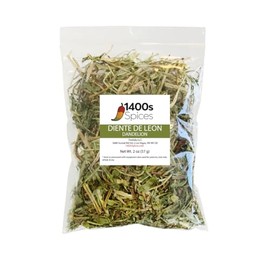 2oz Dandelion Loose Leaf and Root for Herbal Tea, Diente de Leon Te Hoja Seca con Raices by 1400s Spices