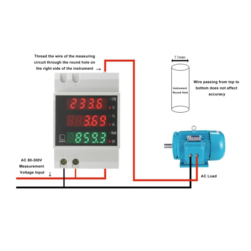 Jeffergarden Electric Meter Monitor AC 80-300V 0-100A Digital Power Meter