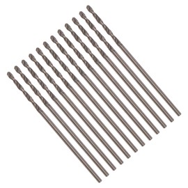 CoCud Cobalt Twist Drill Bits, 1.1mm Cutting Diameter 0.04" Shank, M35 High-Speed Steel Jobber Drill Bit Set (Applications: for Metal Wood Plastic), 12-Pieces