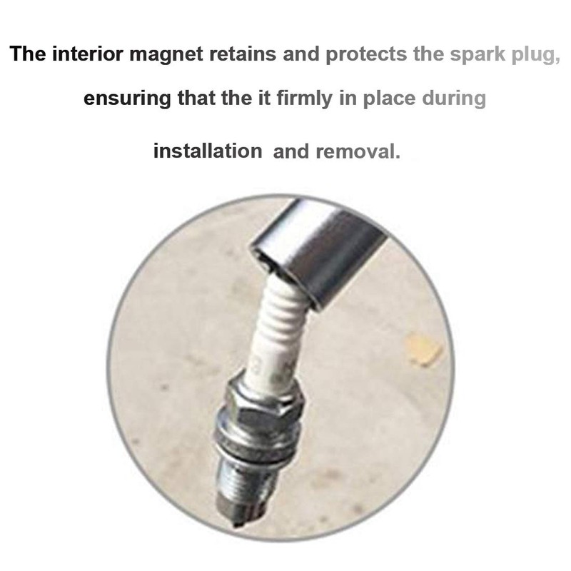 QISF 2Pcs Thin Wall Spark Plug Socket Universal Joint Magnetic