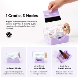 YOPPIX Silicone Cup Cradle, Cup Cradle for Tumblers with Felt Squeegee Use to Apply UV DTF Stickers/Apply Vinyl Stickers - Keep Tumblers in Place, Suitable for DIY Your Craft Gifts