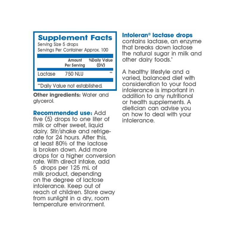 Intoleran Lactase Digestive Enzyme Drops - 0.47 FL Oz (14ml)