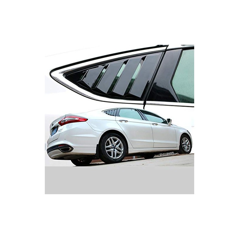 ruihe 2pc Shiny Black Rear Quarter Panel Window Side Louvers
