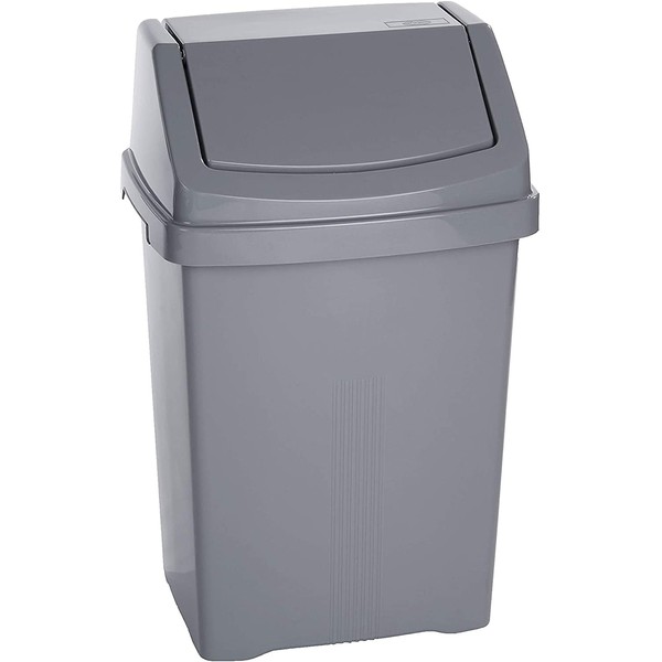 HOMION Plastic swing bin waste rubbish flip top lid recycling