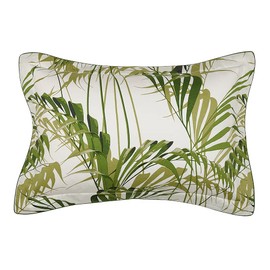 Sanderson PALM HOUSE PILLOW CASE OXF BOTANICAL GREEN, Gray, Standard