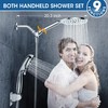 7.5" Dual Rotatable Shower Head with Handheld Combo, 9 Spray