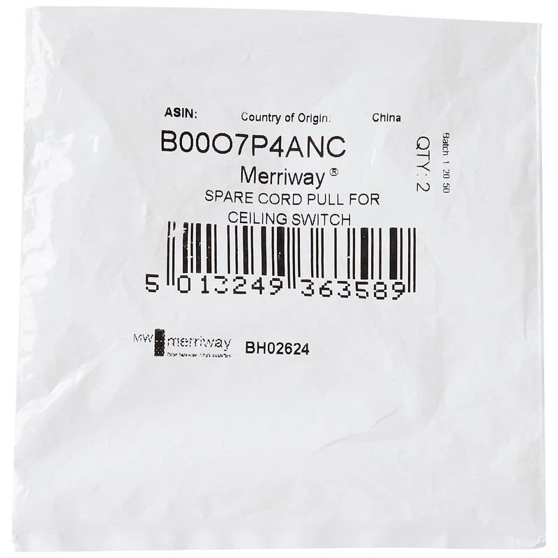 Merriway BH02624 (2-Piece) Replacement Cord Pull for Ceiling Switch, White
