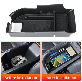LUNQIN - Bandeja organizadora para consola central de coche para Toyota Camry XLE XSE 2018-2024 y Toyota Camry LE SE 2020-2024, accesorios interiores para asiento delantero, reposabrazos medio, bolsa
