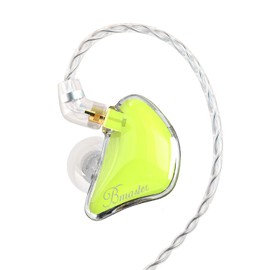 BASN Bmaster Noise Isolating in Ear Monitor Earphones, 1BA+2DD Hybrid Balanced Armature Driver IEM Headphones with Two Detachable MMCX Cables (Yellow)