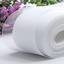 50 Yards Stiff Horsehair Braid 2Inch Wide Horsehair Braid Roll for Wedding Dress Dance Formal Dress Accessories Skirt Boning Sewing Shaping (White, 2Inch)