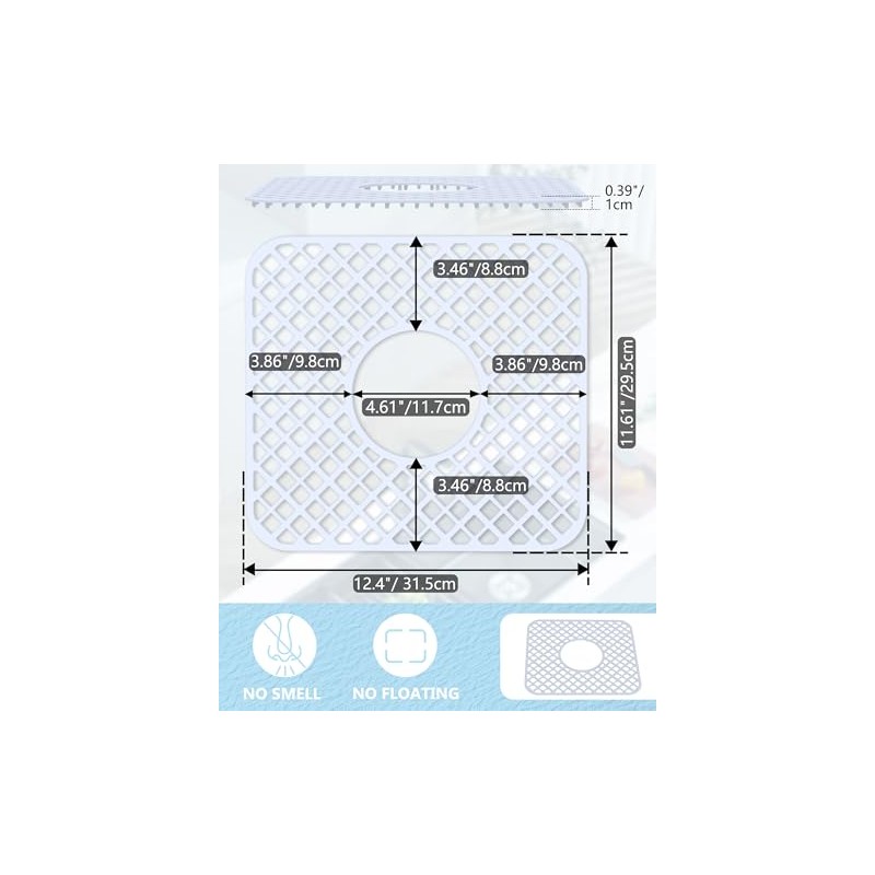 2 Pack Silicone Sink Protector for Kitchen Sink, Trellis Pattern