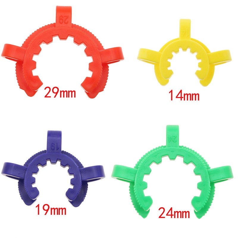 8 PCS Lab Keck Clips Plastic Joint Clips 14mm/19mm/24mm/29mm Keck
