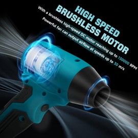 IOHBThe Electric Cordless Turbo fan Blower, Leaf Blower for Ma-kita 18V Battery, 130000RPM Handheld Jet Fan, Variable Wind Speed, for Cleaning and Drying (Battery Not Included)