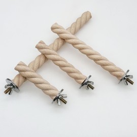 Woohome Bird Perch, 4 PCS Natural Wood Perches, Wooden Bird Parrot Stand in The Shape of a Twist Cage Perch Accessories for Small Birds Budgies Cockatiels Conure Lovebirds