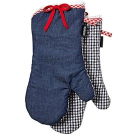 Ladelle Oven Mitt Anneliese 17x33cm 2 Pieces, Cotton, Multi-Colour, 17 x 33 x 1 cm