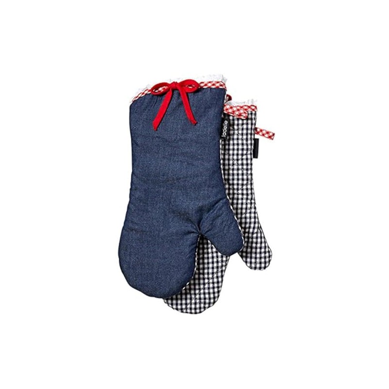 Ladelle Oven Mitt Anneliese 17x33cm 2 Pieces, Cotton, Multi-Colour, 17