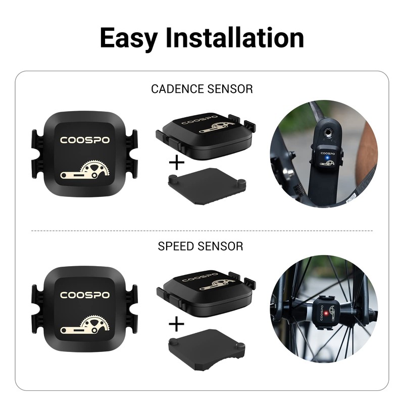 COOSPO Bicycle Speed Sensor and Cadence Sensor Bluetooth ANT+, Cadence
