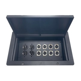 ProSpeakerparts PROCRAFT JUMBO GAP LID RECESSED Stage Pocket/Floor Box w/ 2 AC Duplex 8 XLR Female SOLDER-STYLE