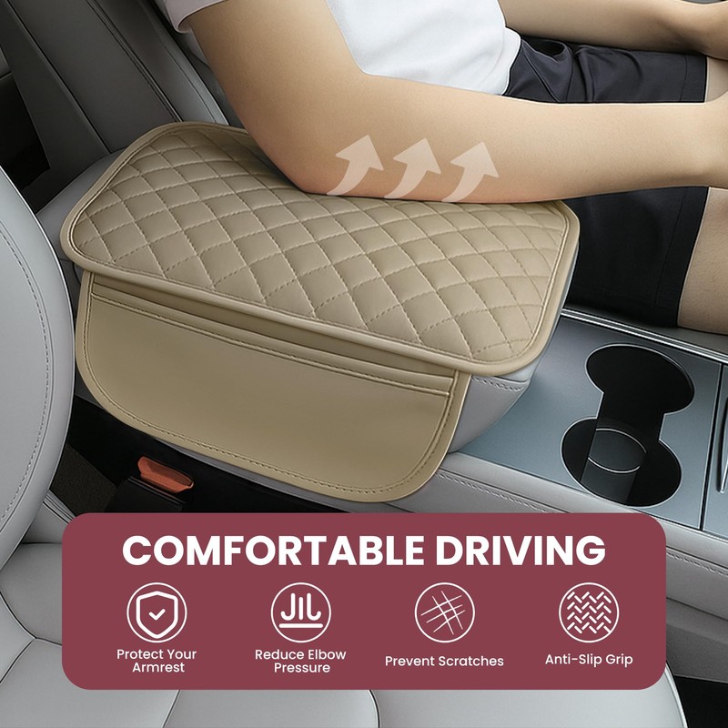 Upgraded Car Middle Center Console Cover,Microfiber Leather Car Armrest Cover