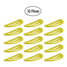 Motanar 50 Pack of Snap Hair Clips Hair Barrettes for Kids, Girls and Women, 50 mm (Yellow)