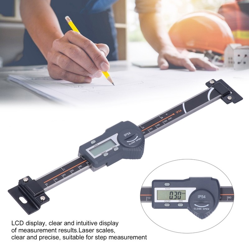 IP54 Horizontal Vernier Caliper LCD Display Digital Linear Scale Measuring