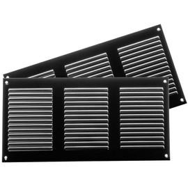 Repa Market 2-Pack Black Air Vent Cover 12" x 6" Inch (Outer Dimensions) - Steel Return Air Grilles - for Ceiling and Sidewall - HVAC - with Protection Screen (11.81" x 5.90" Inch)