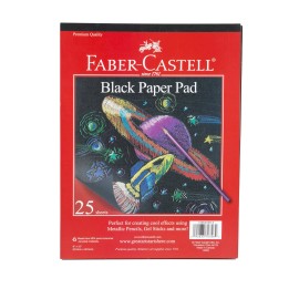 Faber-Castell Faber Castell 9x12 Inch Black Sketch Pad 25 Sheets Acid Free Heavyweight Paper