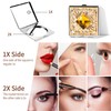 HAPUTDY Mini espejo de maquillaje elegante, portátil 1X/2X lupa (plata)